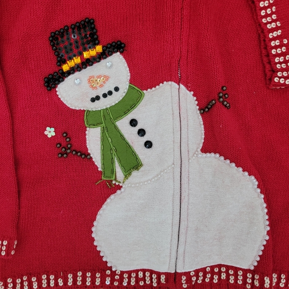 Snowman Winter Sweater Cardigan - Picture 3 of 13